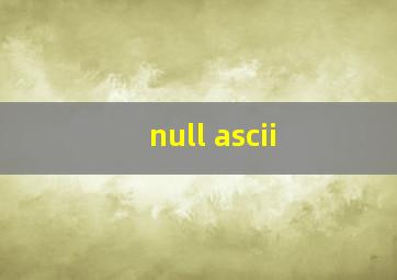 null ascii